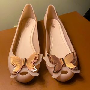 Melissa butterfly flats blush pink Sz 10 WORN ONCE